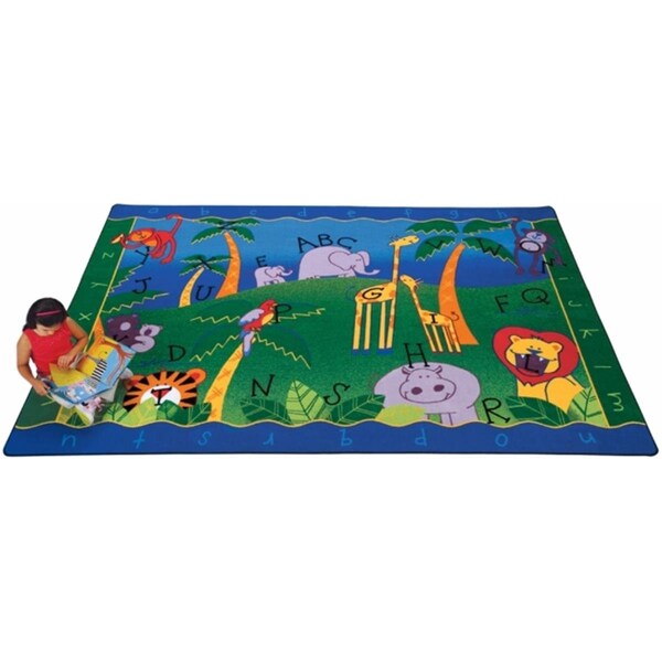 Carpets For Kids Alphabet Jungle 4.42 ft. x 5.83 ft. Rectangle Carpet 9301 - main